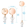 M-021 4CM Rose Gold Heavy Duty Retractable Badge Keychain Round Metal Id Card Badge Holder Reel