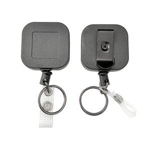 P-053 ABS plastic black 4CM square telescopic strong buckle anti-lost and anti-theft retractable easy-to-pull keychain