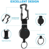 P-025 4CM Multitool Carabiner Key Holder Heavy Duty Retractable Badge Holder Reel with 25 in Steel Cable