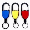 M-013 Shield Shape Red Blue Yellow Retractable Portable Recycling Magnetic Metal Badge Reel Holder with Carabiner Keychain