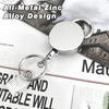 M-032 Silver Metal Retractable Badge Reel Holder ID Badge Holder with Belt Clip Key Ring for Name Card Keychain