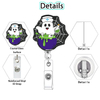 Wholesale Acrylic Halloween Ghost Medical Nurse ID Card Holder Retractable Badge Reel Holder with Swivel Alligator Clip