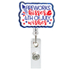 USA Independence Day Glitter Acrylic Badge Holder Mix Style Reel Accessories with Swivel Reel Alligator Clip For Nurse Doctor