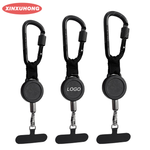 P-039 4CM Retractable Heavy Duty Tool Holder Reel Badge Reel with Wire Flat Lock Aluminum Carabiner Anti-Lost Outdoor Tools
