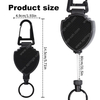 XXH-P044 Extendable Keychain Multitool Carabiner Key Holder with Steel Wire Cord Retractable Shield Badge Key Reel for Camping