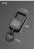 M-020 Black square 3*8cm Retractable Heavy Duty Steel Reel Key Chain For Id Holder And Key Ring Key Chain Fishing Reel