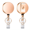 M-021 4CM Rose Gold Heavy Duty Retractable Badge Keychain Round Metal Id Card Badge Holder Reel