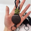 P-034 4CM Heavy Duty Color Braided Nylon Rope Retractable YOYO Badge Reel Keychain Ring/Carabiner