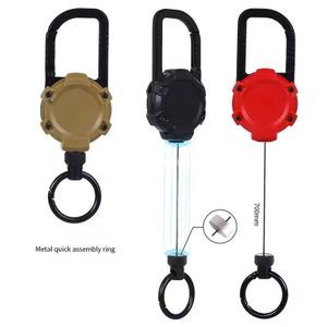 P-052 Heavy duty Outdoor 4CM Retractable Badge Reel With Magnet And Fast Loading Ring Multi Functional For Holder Belt Keychain