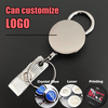 M-032 Heavy Duty 3CM Retractable Badge Holder Reel ID Badge Holder with Belt Clip Key Ring for Name Card Keychain