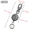 M-020 3CM Electroplating Gray Cross Sign Metal Badge Reel with 19.11 in Nylon Rope Retractable Badge Holder with Keychain