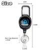 P-090 4CM Plastic Heavy Duty Badge Reel Holder Retractable Keychain 25.6 Inch Steel Wire Cord with ID Badge Clip Metal Carabiner