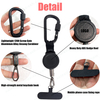 P-039 4CM Retractable Heavy Duty Tool Holder Reel Badge Reel with Wire Flat Lock Aluminum Carabiner Anti-Lost Outdoor Tools