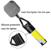 XXH-Custom Logo Portable Retractable Metal Lighter Holder Clip Square Alloy KeyChain Lighter Leash Smoking Accessories
